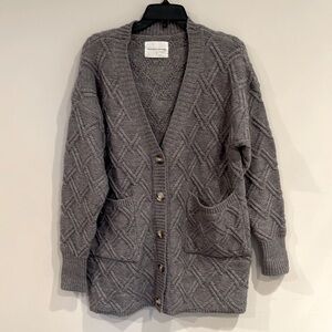 Panache apparel oversized gray winter c-neck cardigan size large